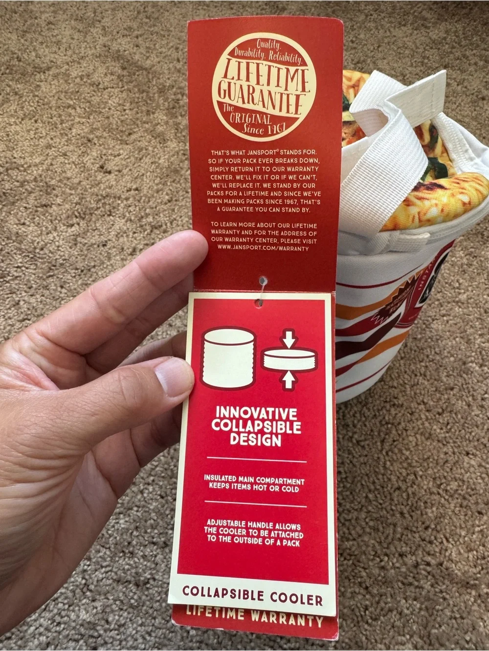 Jansport Cup of Noodle Ramen Collapsible Soft Cooler Lunch Box Tote NWT Rare